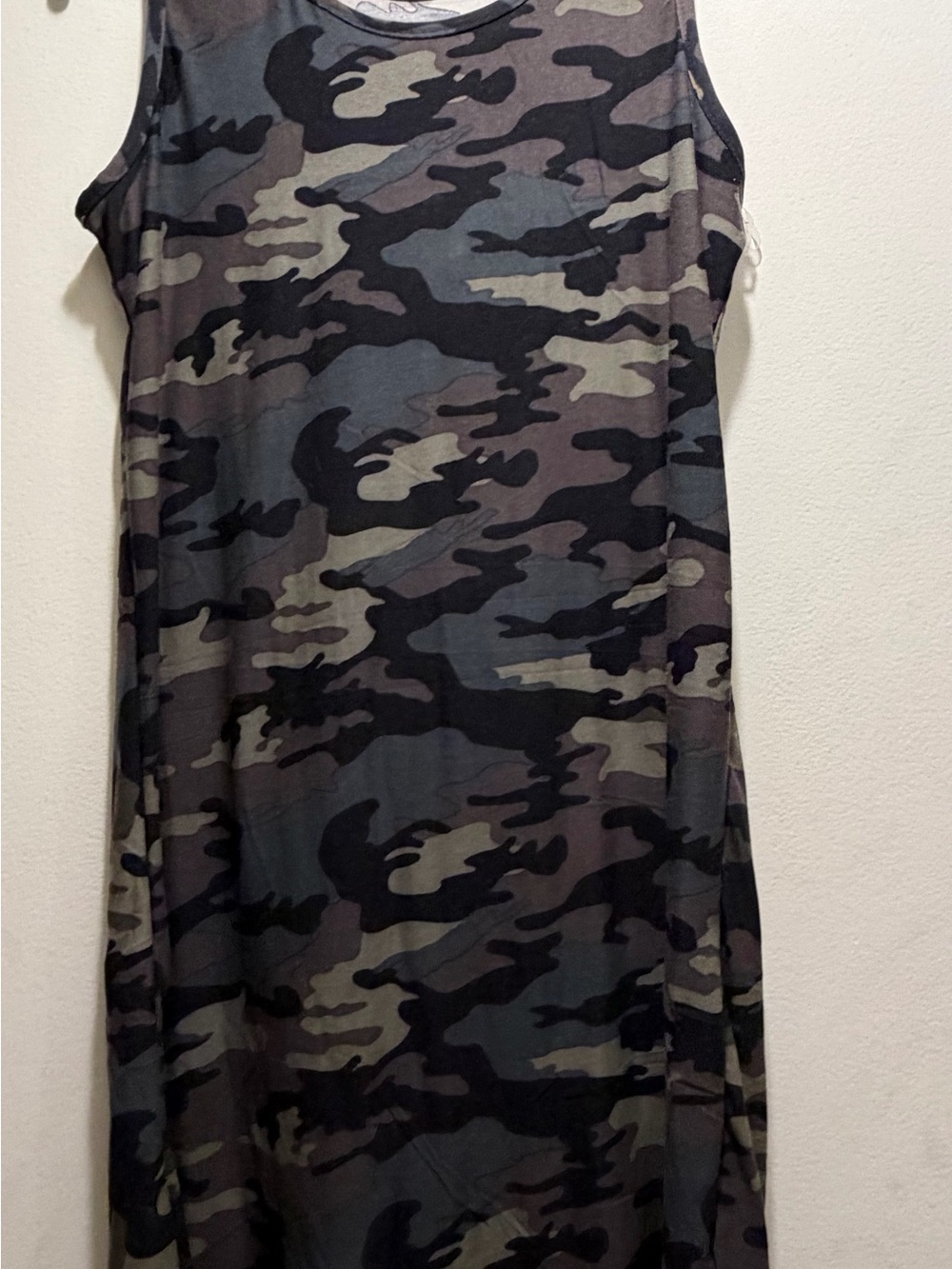 Women’s Camo Tank Dress - Black & Green